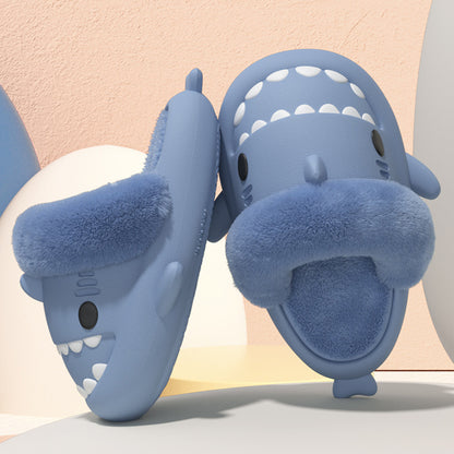 Winter Shark Slippers Detachable Warm Fuzzy Slippers Bedroom House Shoes Women - Here2Save