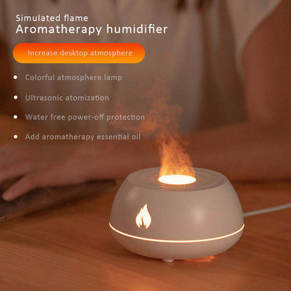 Flame Humidifier Aromatherapy Diffuser 7 Colors Light Home Air Humidifier 130ML USB Room Fragrance Essential Oil Diffuser - Here2Save