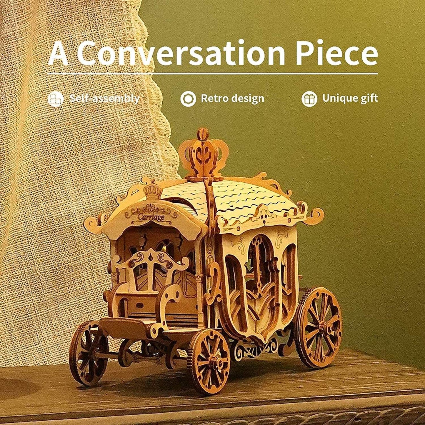 Robotime Rolife Vintage Car Model 3D Wooden Puzzle Toys For Chilidren Kids - Here2Save