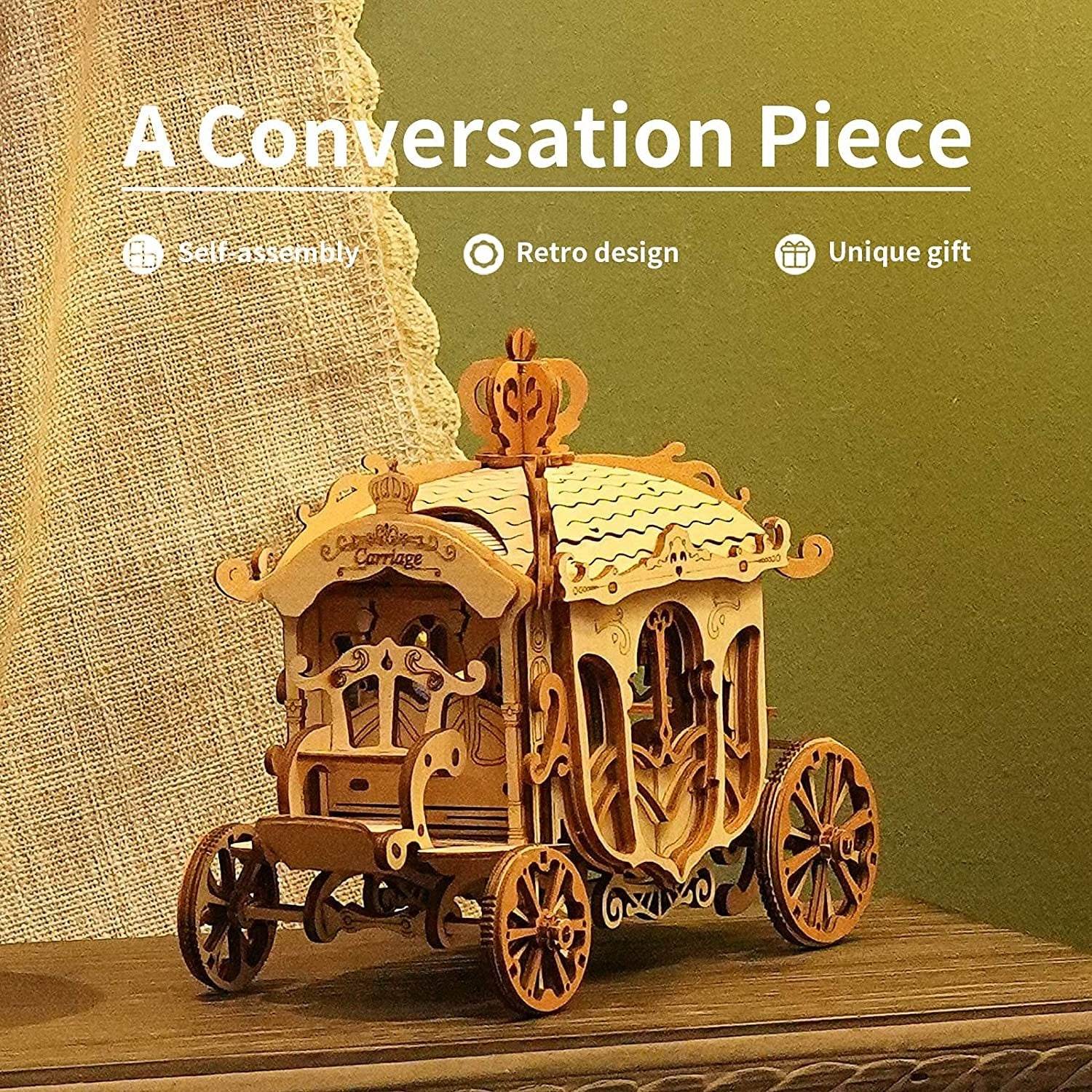 Robotime Rolife Vintage Car Model 3D Wooden Puzzle Toys For Chilidren Kids - Here2Save