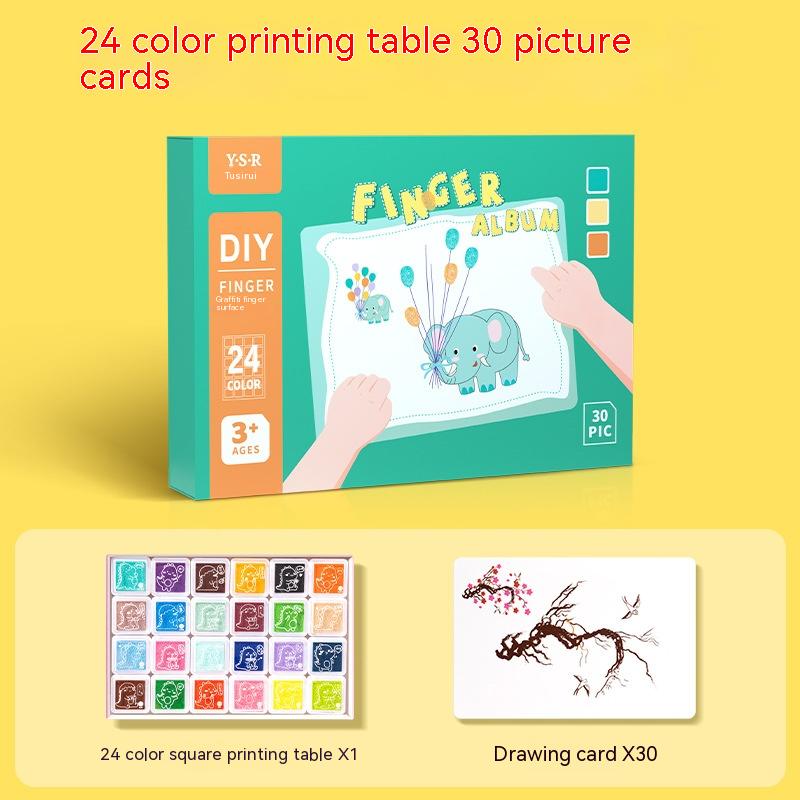 Washable Non-toxic Kindergarten Paint Hand Palm Painting Stamp Pad Graffiti Painting Toy