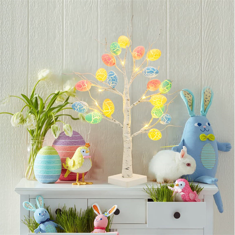 Easter Decoration 60cm Birch Tree Home Easter Egg LED Light Gift Spring Party Tabletop Ornaments Light Easter Party Kids Gifts - Here2Save