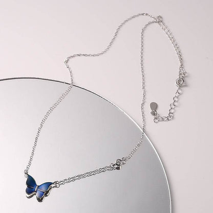 S925 Sliver Color-changed Butterfly Necklace Fashion Novelty Jewelry - Here2Save