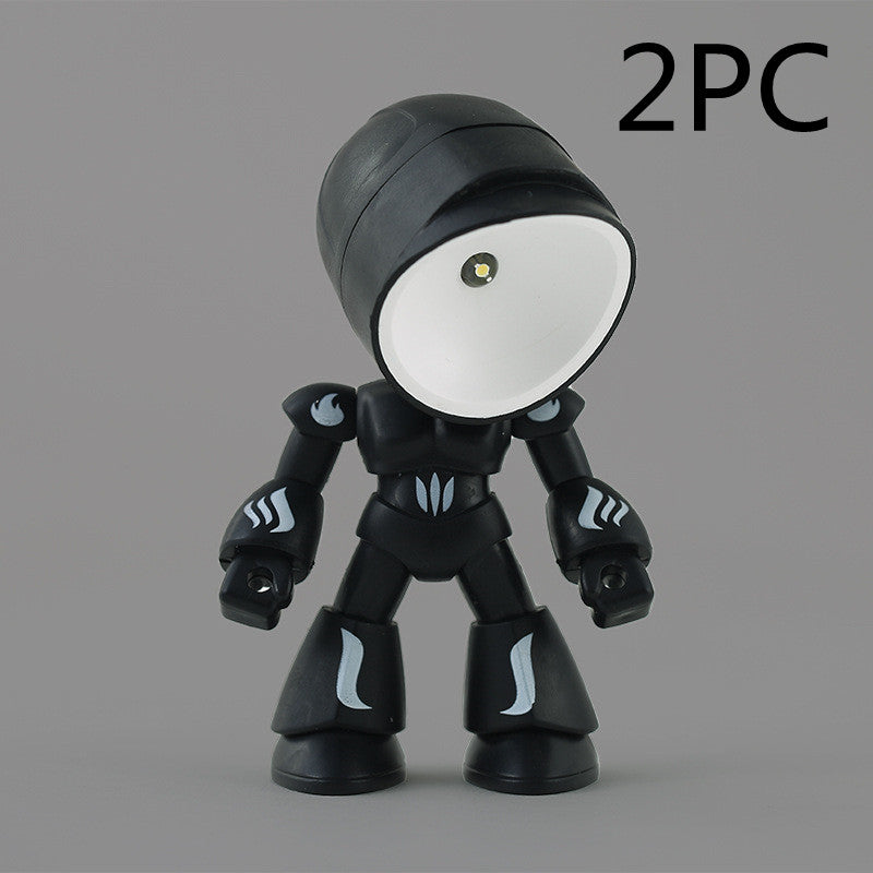 Cute LED Hero Table Lamp Mini Portable Cool Mecha Cute Robot Night Light Bedroom Home Decoration Kids Boys Gifts