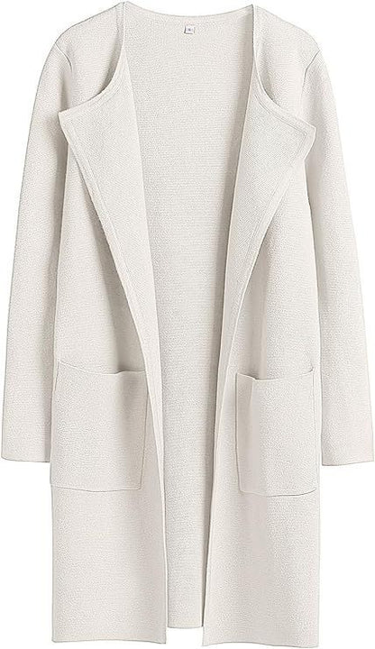 Women's Woolen Coat With Pockets Autumn And Winter Temperament  Slim Fit Mid Length Jacket Comfortable Casual Lapel Coats