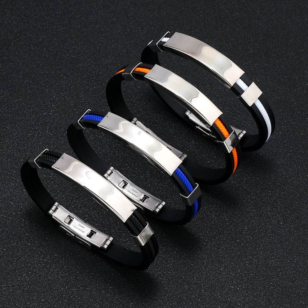 Titanium Steel Silicone Bracelet Stainless Steel - Here2Save