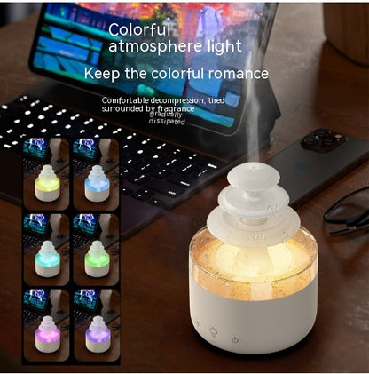 Humidificador de luz nocturna de nube de lluvia con sonido de gota de agua de lluvia y difusor de aceites esenciales con luz Led de 7 colores aromaterapia