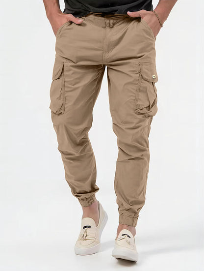 Pantalones cargo para hombre con bolsillos tridimensionales Pantalones casuales de color sólido