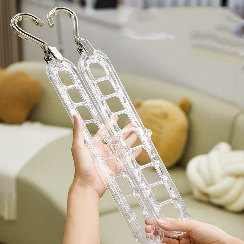 Transparent Silver Nine Empty Hanger Household Multifunctional