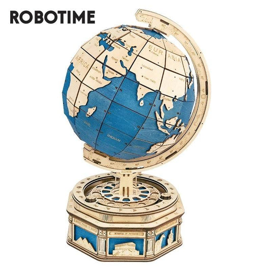 Robotime Globe Earth 567pcs 3D Wooden Puzzle Games Ocean Map Ball Assemble Model Toys Xms Gift for Children Boys Dropshipping - Here2Save