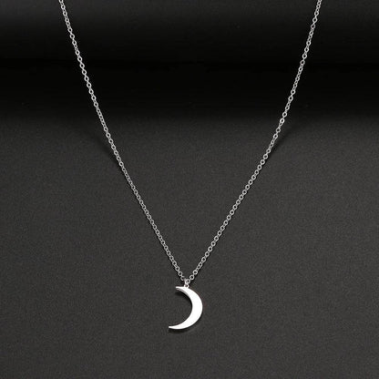Women's Fashion Simple Stainless Steel Moon Pendant Necklace - Here2Save