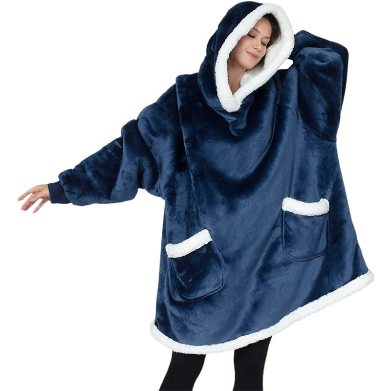 Winter TV Hoodie Blanket Winter Warm Home Clothes Women Men Oversized Pullover With Pockets - Here2Save