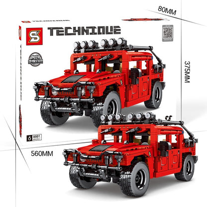 Science And Technology Machinery Group Off-road Vehicle Assembling Building Blocks Model