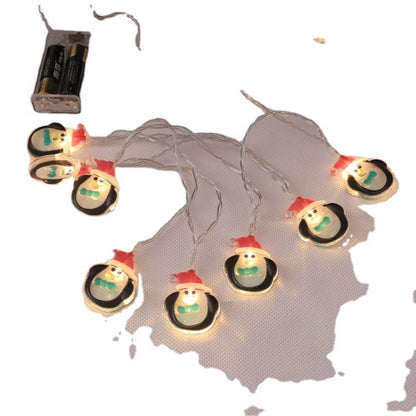 Cadena de luces LED de muñeco de nieve con batería navideña para habitación