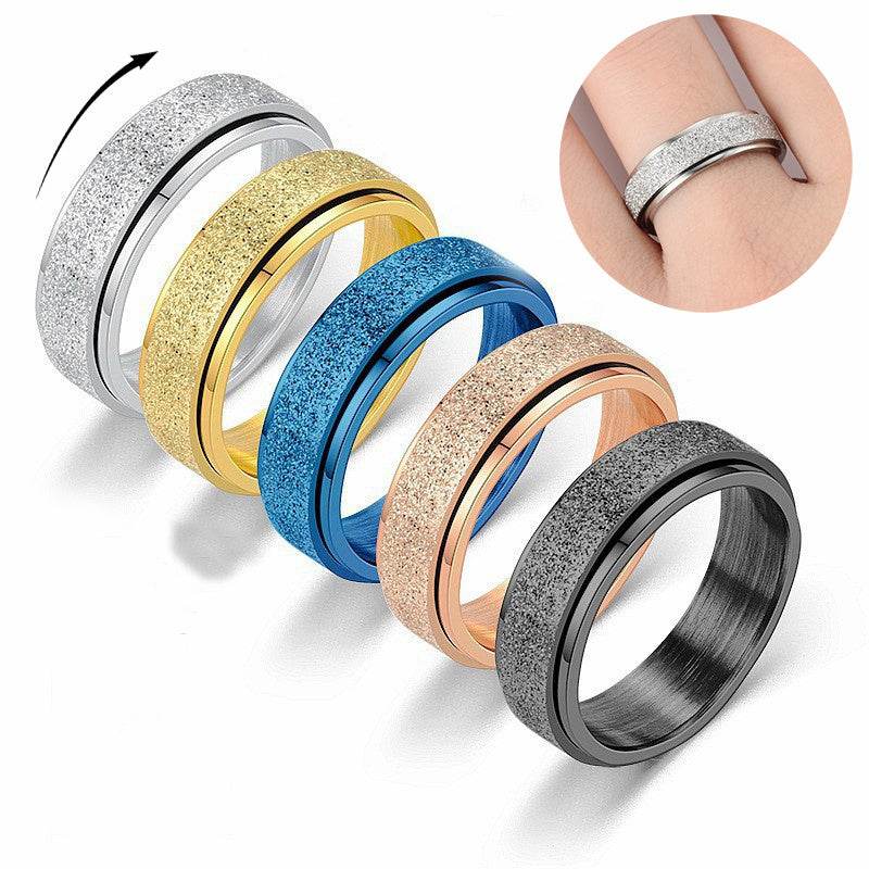 Turnable Anxiety Rings Rainbow Silver Color Relieve Stress Rings For Women Men - Here2Save