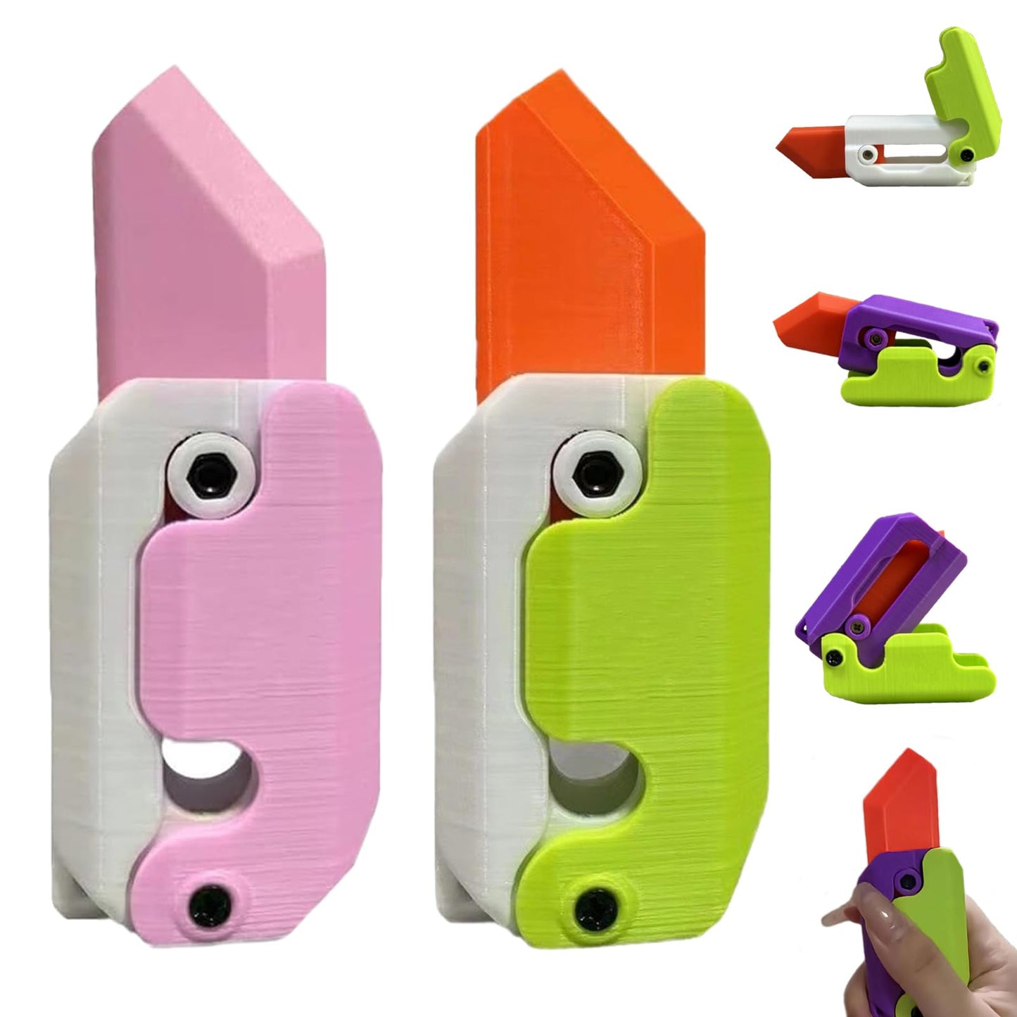 Impresión 3D Gravity Cub saltando pequeño cuchillo de rábano Mini modelo premio de estudiante colgante juguete de descompresión para regalo de niños