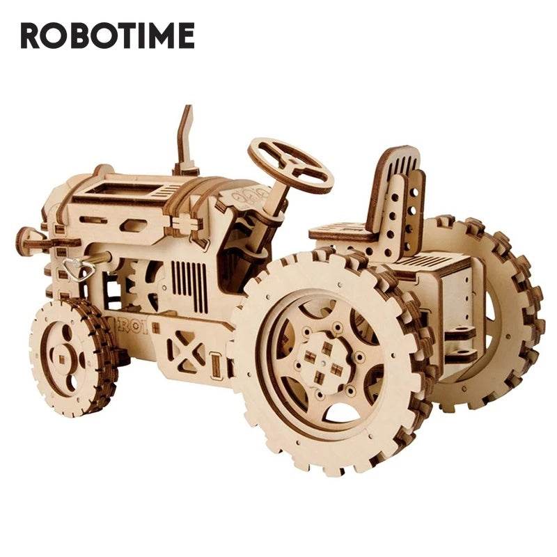Robotime ROKR Mechanical Gear Drive Tractor DIY Model Building Kit - Here2Save