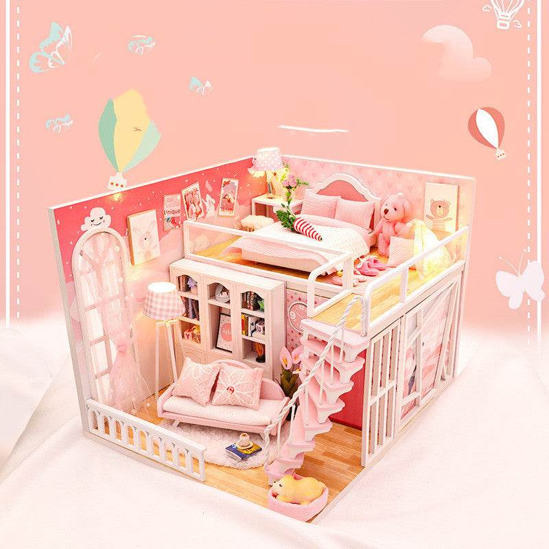 Stable Happiness Hut Hand-assembled Doll House Mini Scene Wooden House - Here2Save