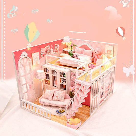 Stable Happiness Hut Hand-assembled Doll House Mini Scene Wooden House - Here2Save