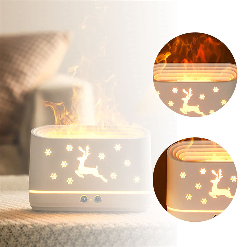 Elk Flame Humidifier Diffuser Mute Household Atmosphere Lamp Christmas Home Decorations - Here2Save