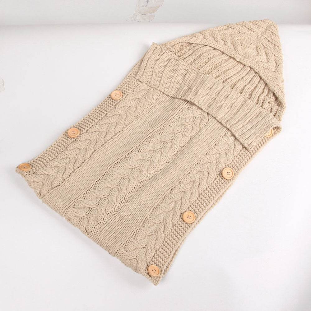 New Autumn Winter Newborn Baby Boy Girl Knit Sleeping Bag Clothes Infant Baby Pure Color Hold Blanket - Here2Save
