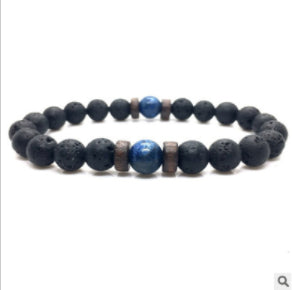 Personality Men's Black Volcanic Stone Bracelet - Here2Save