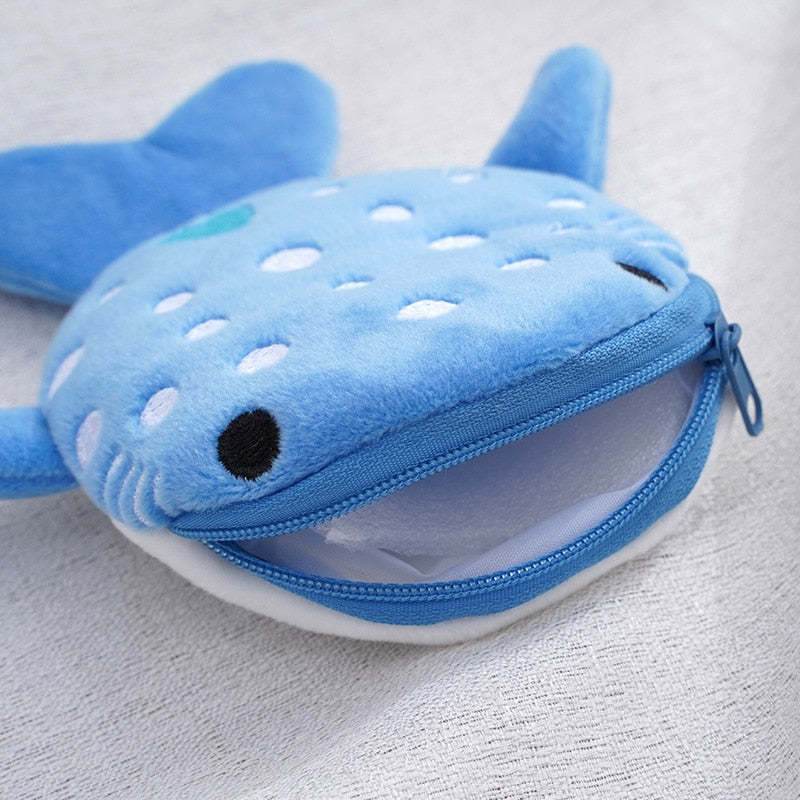 Plush Children's Shark Coin Purse Cute Cartoon Pendant - Here2Save