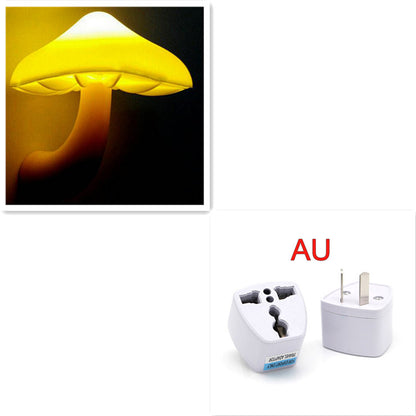 Luz LED nocturna con forma de seta, lámpara con enchufe para UE y EE. UU., luz blanca cálida, Sensor de control, luz para dormitorio, decoración del hogar