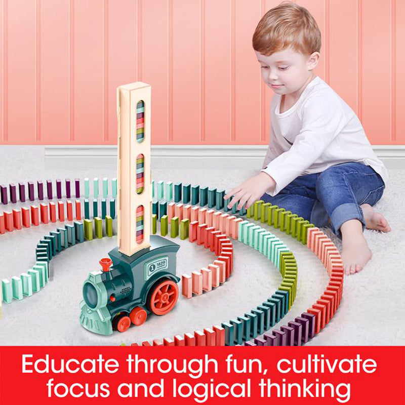 Domino Train Toys Baby Toys Car Puzzle Automatic Release Licensing Electric Building Blocks Train Toy - Here2Save