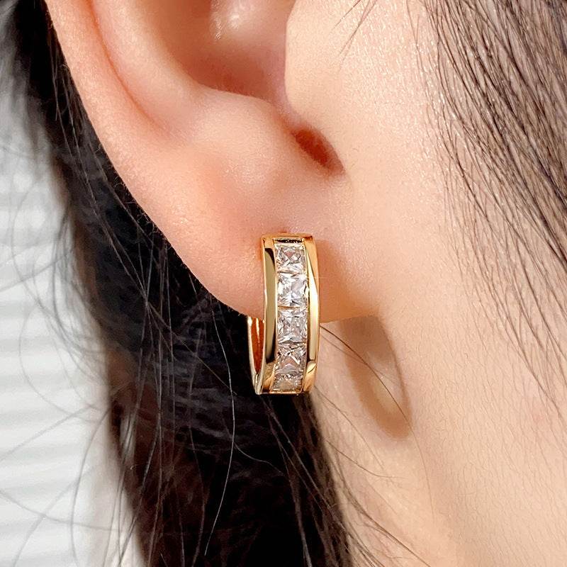 Temperament Wild Fashion Men And Women Square Simple Earrings - Here2Save