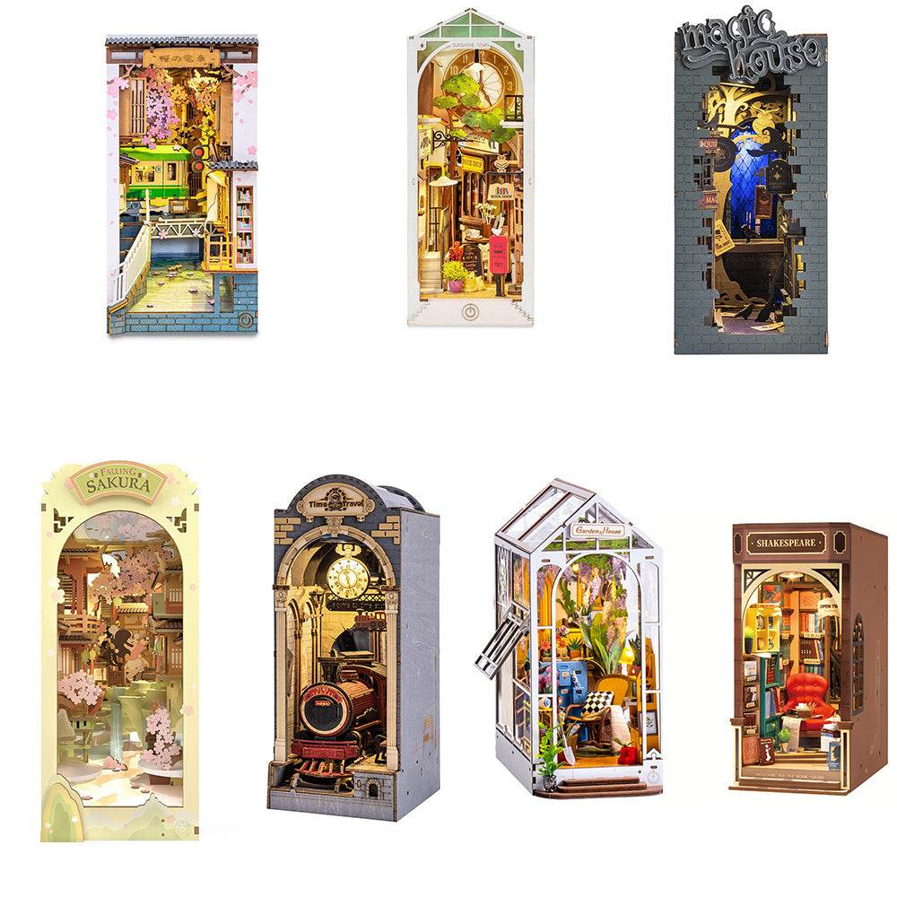 Robotime Rolife Book Nooks Series Stories In Books 4 Kinds DIY Wooden Miniature House Furniture Sakura Densya TGB01 Dropshipping - Here2Save