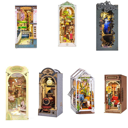 Robotime Rolife Book Nooks Series Stories In Books 4 Kinds DIY Wooden Miniature House Furniture Sakura Densya TGB01 Dropshipping - Here2Save