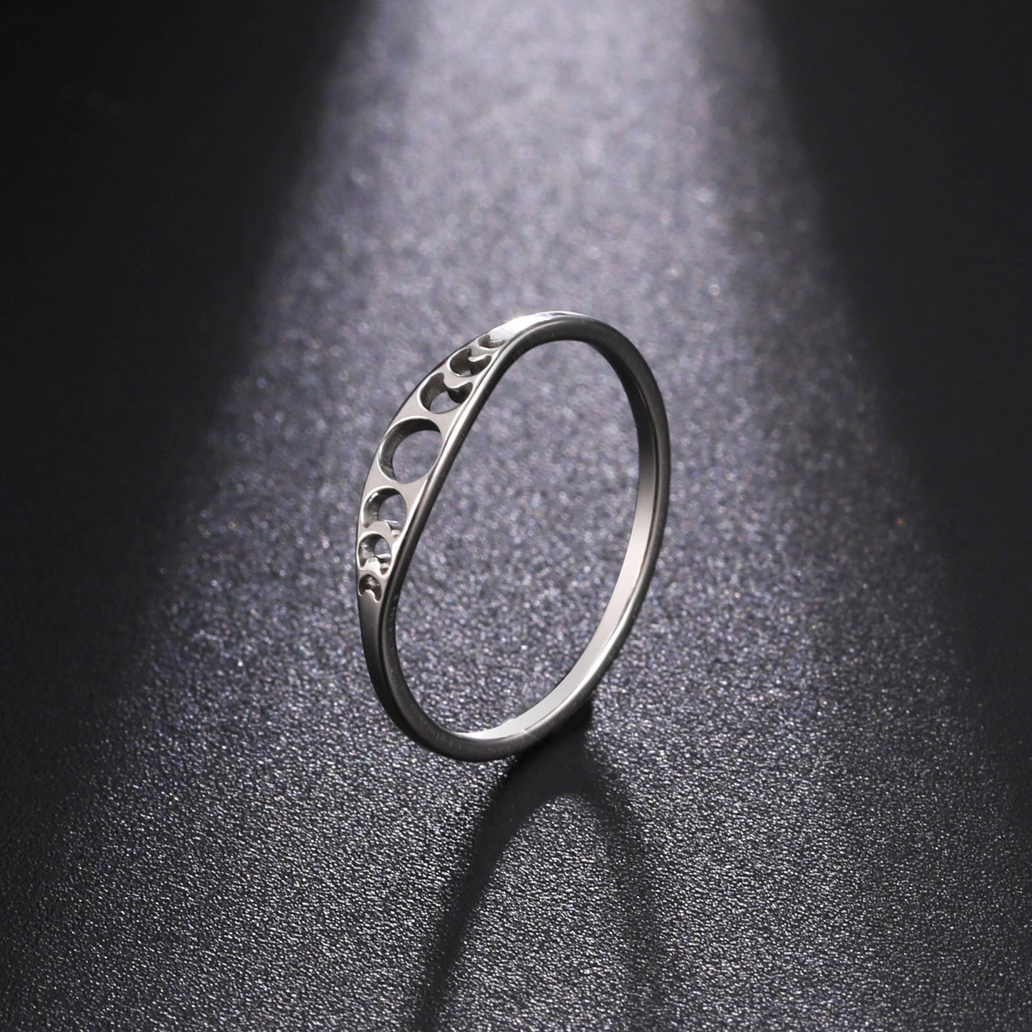 Cut Titanium Steel Gold Hollowed-out Sun Ring