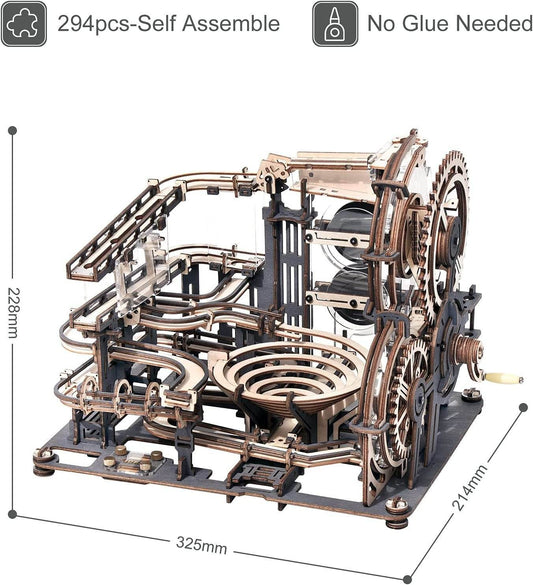 Robotime ROKR Marble Night City 3D Wooden Puzzle Games Assembly Waterwheel Model Toys For Children Kids Birthday Gift - Here2Save