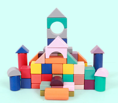 Wooden Beech Building Blocks Wood Assembling Educational Toys