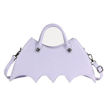 Bolsos de hombro con forma de telaraña de Halloween, bolsos de Pu con personalidad de Batgirl, bandolera de mensajero a la moda