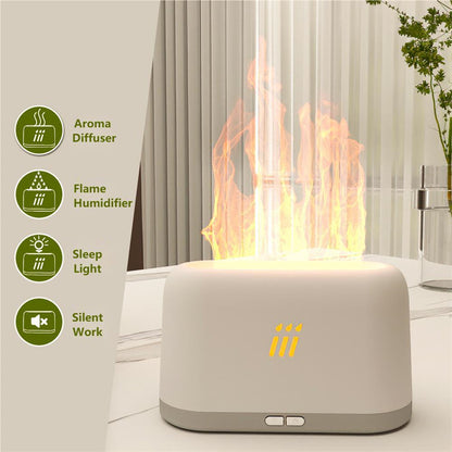 Flame Aroma Diffuser Air Humidifier Ultrasonic Cool Mist Maker Fogger Led Essential Oil Flame Lamp Difusor - Here2Save