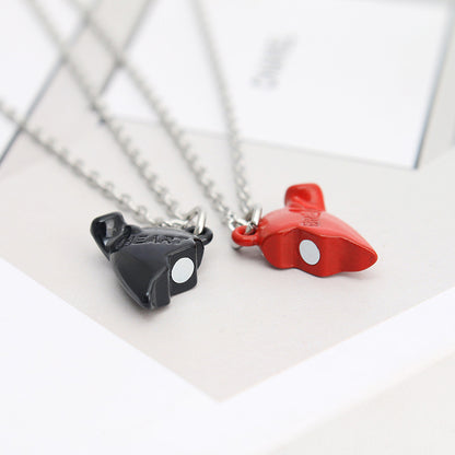 Holding Heart Magnet Pendant Couple Necklace For Love