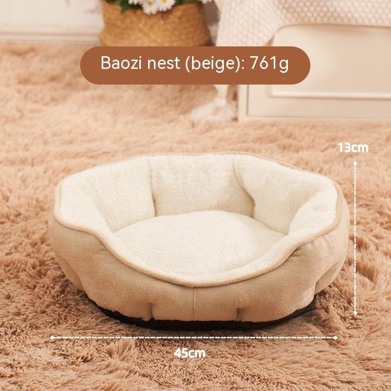 Pet Short Plush Shell Dumpling Nest Fleece Warm - Here2Save