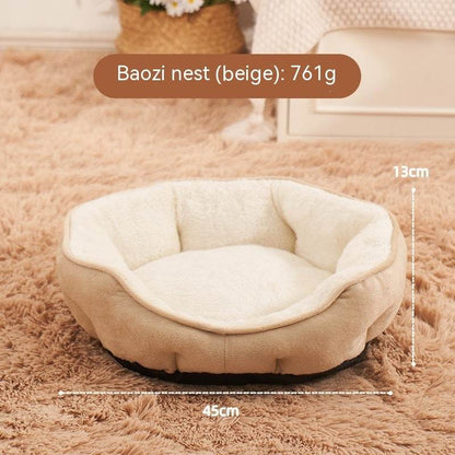 Pet Short Plush Shell Dumpling Nest Fleece Warm - Here2Save