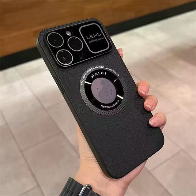 Funda magnética para teléfono con ventana grande