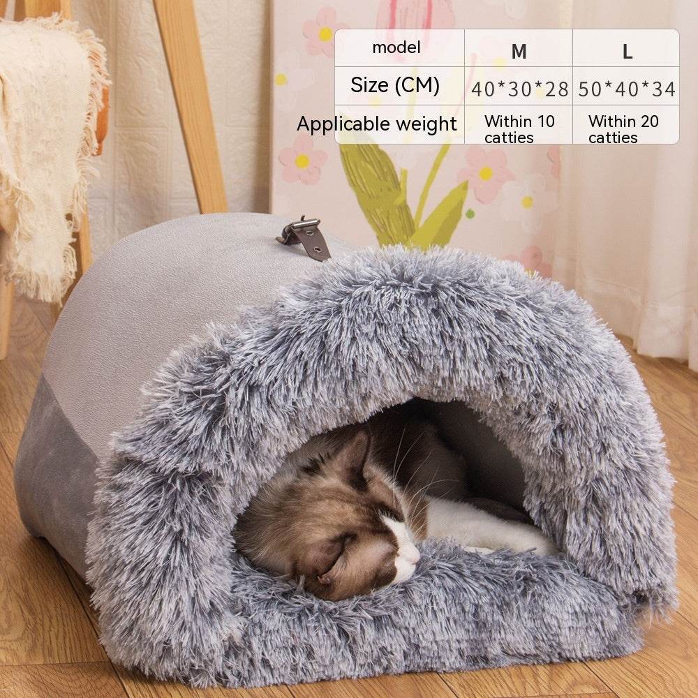 New Splice Portable Pet Nest Portable Autumn And Winter Warm Dog Nest Moisture-proof Long Fur Cat Nest Cross Border Pet Nest - Here2Save