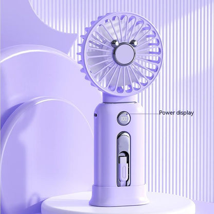 2-in-1 Handheld Fan Fast Charging Power Supply Portable Handheld Small Fan Desktop Silent Mini Fan For Home - Here2Save