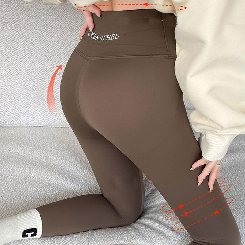 Leggings gruesos de lana para mujer, pantalones de tiburón de invierno de 20 a 5, cintura alta, ajustados, ajustados, con Control de barriga, pantalones de Yoga adelgazantes