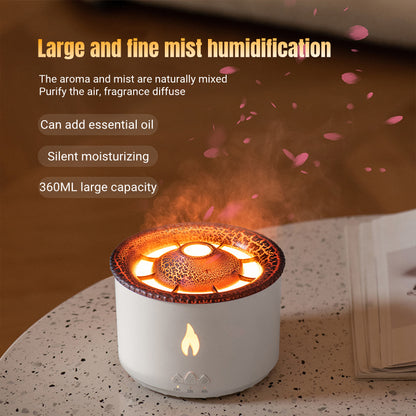 New Creative Ultrasonic Essential Oil Humidifier Volcano Aromatherapy Machine Spray Jellyfish Air Flame Humidifier Diffuser - Here2Save