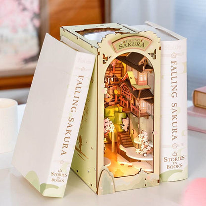 Robotime Rolife Book Nooks Series Stories In Books 4 Kinds DIY Wooden Miniature House Furniture Sakura Densya TGB01 Dropshipping - Here2Save