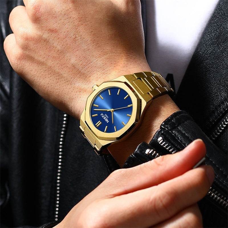 Diamond Gold Men's Watch Student Quartz - Here2Save