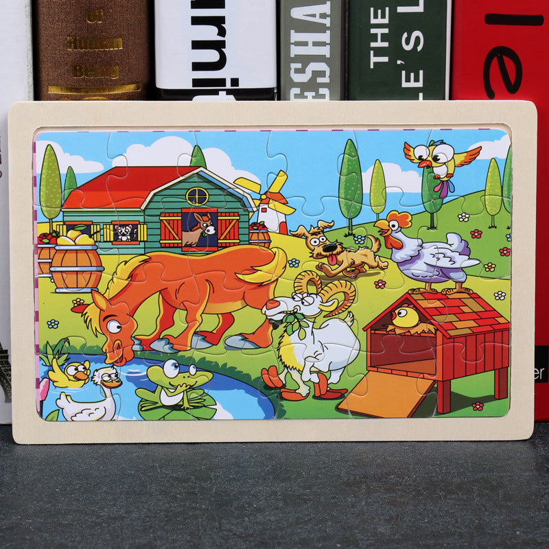 Cartoon Pictures 24 Pieces Of Wooden Jigsaw Puzzle