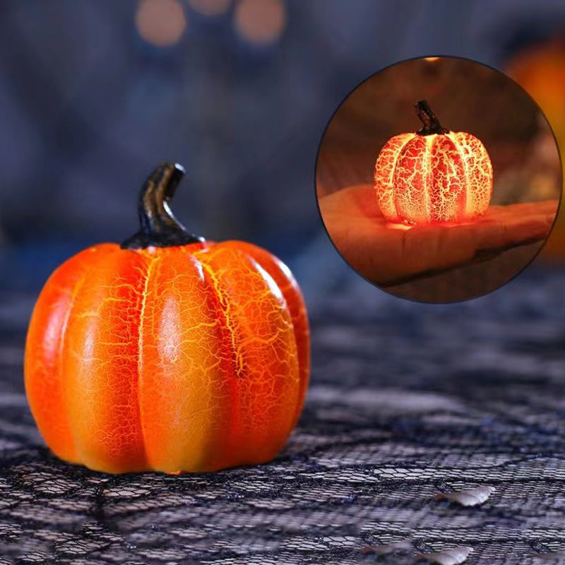 New Halloween Pumpkin Lantern Simulation Pumpkin LED Candle Lamp Resin Luminous Pumpkin - Here2Save