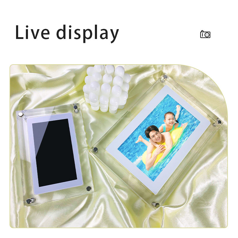 Digital Picture Frame Acrylic Video Player Digital Photo Frame Vertical Display With 1GB And Battery Type C Video Frame Gift For Loved - Here2Save